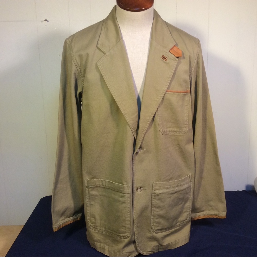 Orvis Canvas Safari jacket with elbow patches mens